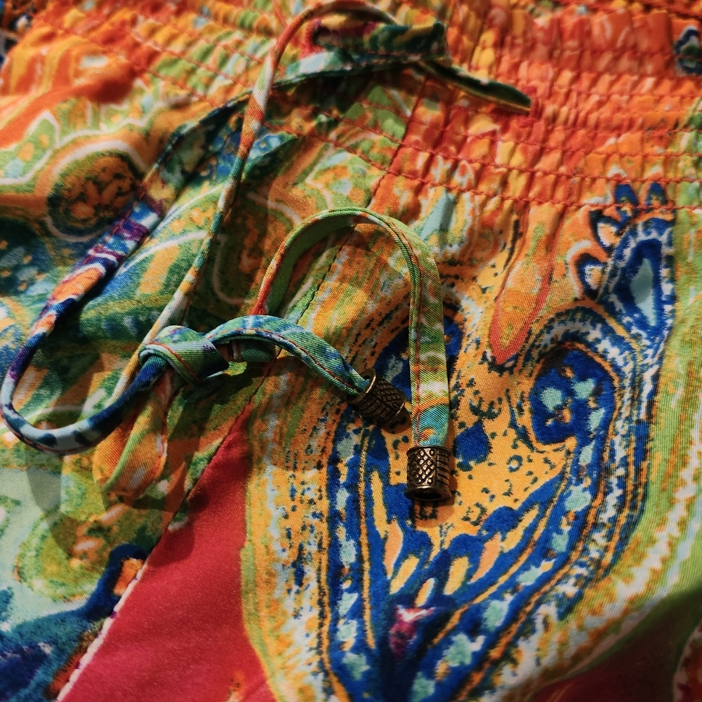 Ralph Lauren Colorful Paisley Wide-Leg Lounge Pants Size L - Picture 8 of 12